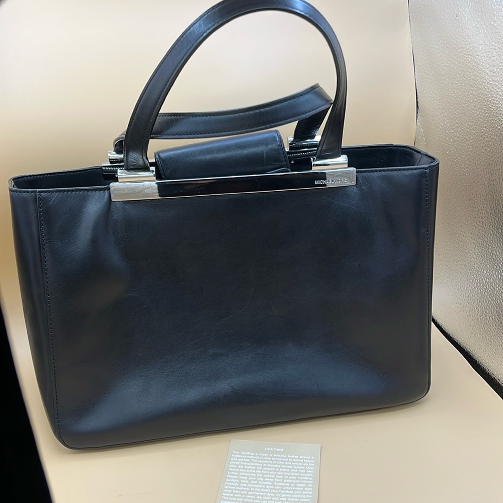 Vintage Michael Kors Black Leather Handbag- 90s